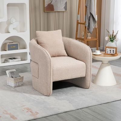 Vinci 1-Seater Fabric Accent Chair - Beige - With 2-Year Warranty